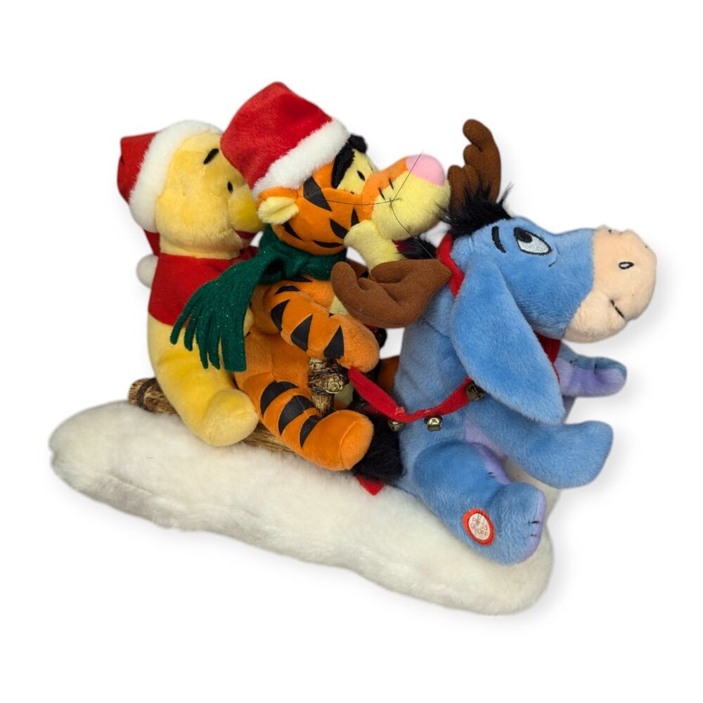 Gemmy Disney Winnie the Pooh Tigger Eeyore Christmas Sleigh Ride Animated